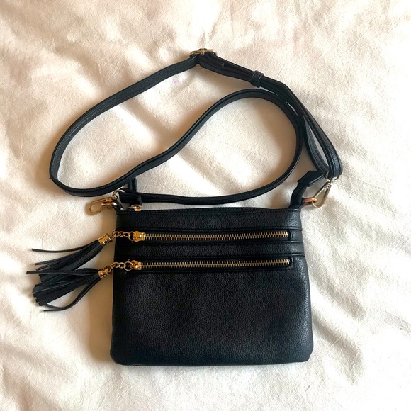 Faux Leather Crossbody Bag with Adjustable Strap - Picture 1 of 6